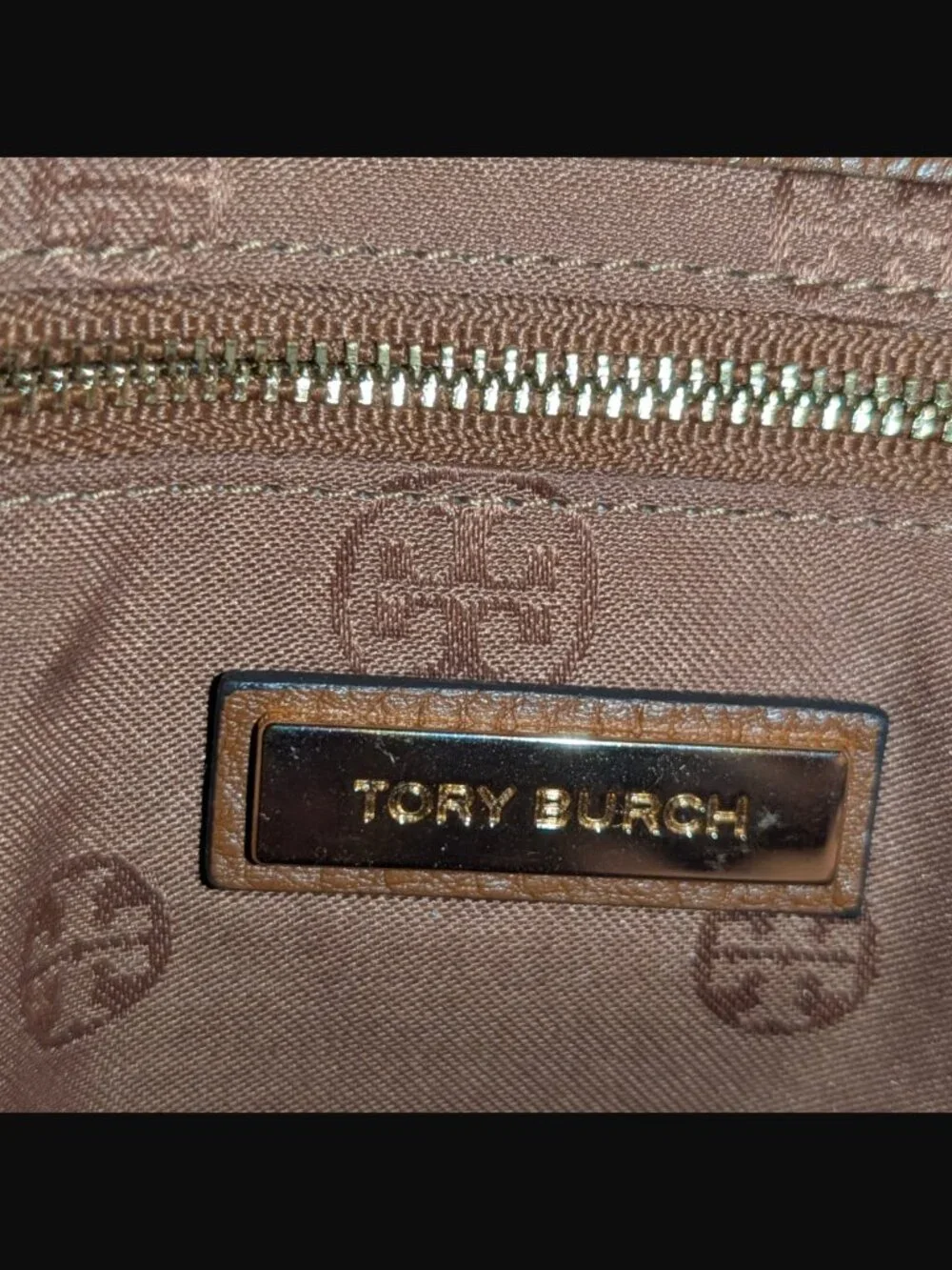 Tory Burch Marsden Swing Pack Light Brown Leather Shoulder Bag Gold Hardware